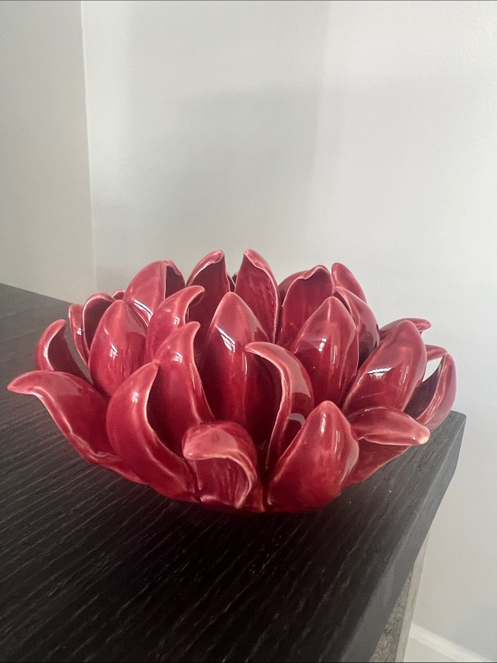 5” Ceramic Rose Tealight Candle Holder